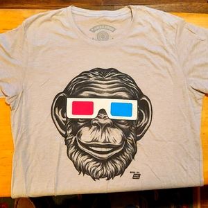 Ames bros monkey tee shirt, mens L